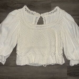 Chic White Crochet Blouse